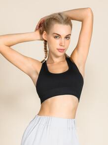 Seamless Minimizes Bounce Sports Bra - Black - View 6