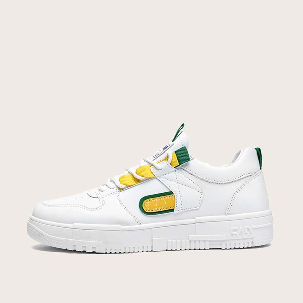 

Men Ombre Patch Decor Skate Shoes, White