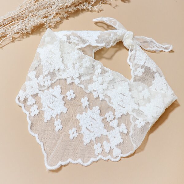 

Sheer Triangle Scarf, White