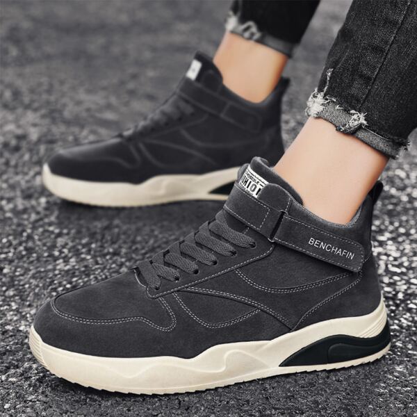 

Men Patch Decor Velcro Strap Sneakers, Grey