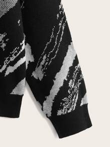 Boys Graphic Pattern Baseball Collar Zip-up Cardigan - Multicolor - View 3