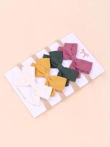4pcs Baby Bow Decor Hair Band - Multicolor - View 2