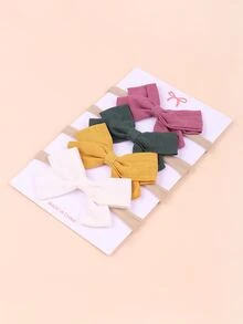 4pcs Baby Bow Decor Hair Band - Multicolor - View 3