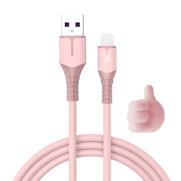

1pc Lightning Data Cable & 1pc Data Cable Organizer, Pink