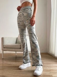 Space Dye Lettuce Trim Knit Pants - Multicolor - View 1