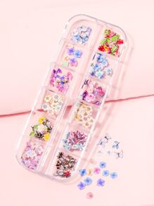 1盒装花卉造型美甲装饰美甲用品指甲饰品美甲宝石 - 彩色 - 查看 4