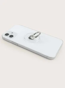 Clear Rhinestone Decor Phone Ring Holder Compatible With IPhone, Android Phone, Gift For Birthday, Family, Friends Finger Ring Holder, Phone Grip, Phone Accessories