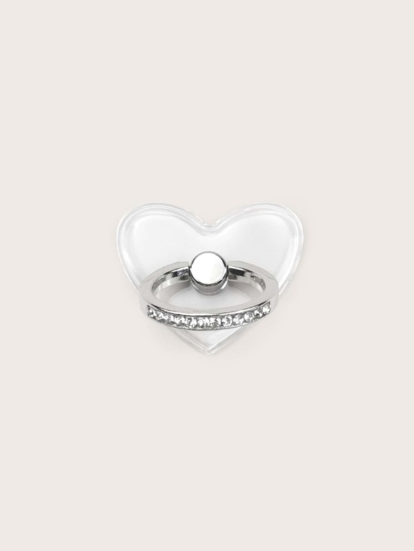 Clear Heart Shaped Phone Ring Holder Compatible With IPhone, Android Phone, Gift For Birthday, Family, Friends Finger Ring Holder, Phone Grip, Phone Accessories