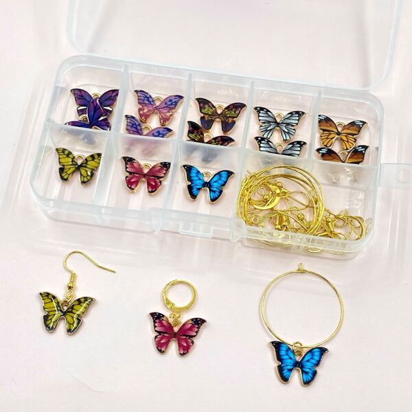 

1box Butterfly DIY Jewelry Accessory, Multicolor
