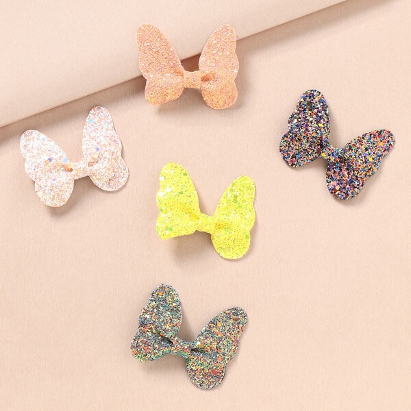 

5pcs Toddler Girls Butterfly Hair Clip, Multicolor