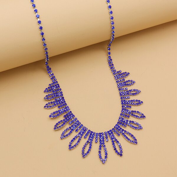 

Rhinestone Decor Necklace, Royal blue