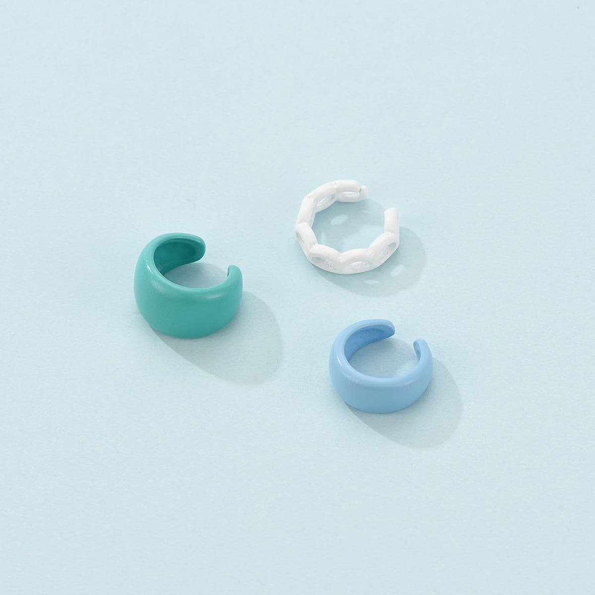 

3pcs Hollow Out Design Ring, Multicolor
