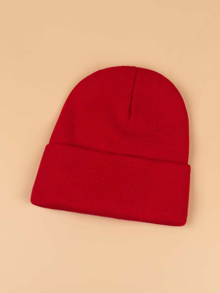 Letter Graphic Knit Beanie Casual