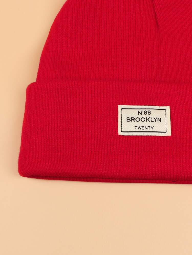 Letter Graphic Knit Beanie Casual