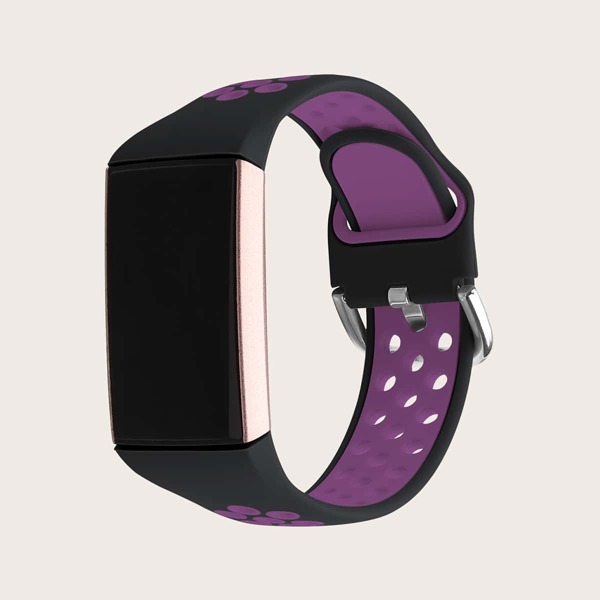 

Colorblock Watchband For Fitbit Versa, Black