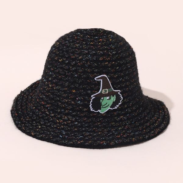 

Halloween Cartoon Patch Decor Hat, Black