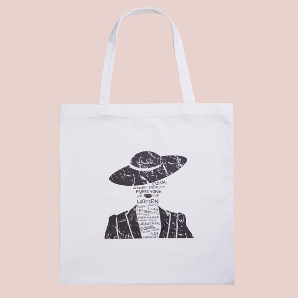 

Minimalist Graphic Shopper Bag, White