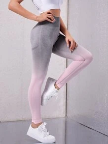 Ombre Print Seamless Sports Leggings - Multicolor - View 2
