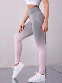 Ombre Print Seamless Sports Leggings - Multicolor - View 3