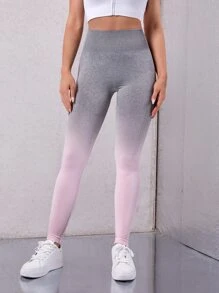 Ombre Print Seamless Sports Leggings - Multicolor - View 5