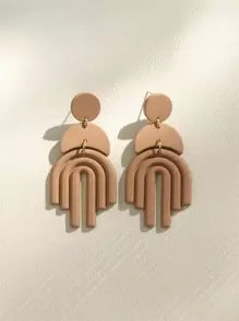 圓形裝飾耳墜 - 棕色 - 查看 1