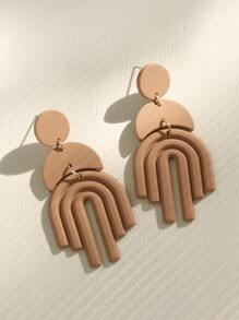 圓形裝飾耳墜 - 棕色 - 查看 3