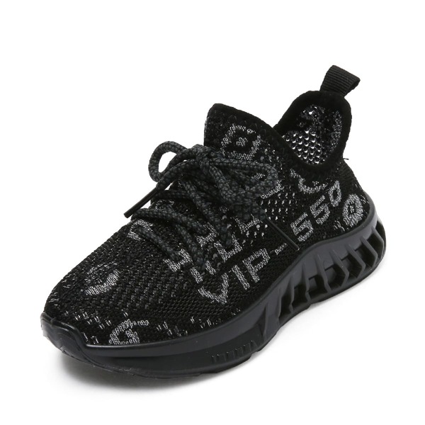 

Toddler Boys Letter Graphic Lace Up Front Sneakers, Black