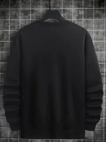 Manfinity Hypemode Lỏng lẻo phù hợp Nam Màu thuần Vòng cổ Áo nỉ - màu đen - Xem 2