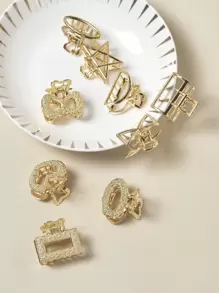 9pcs Toddler Girls Heart Design Hair Claw