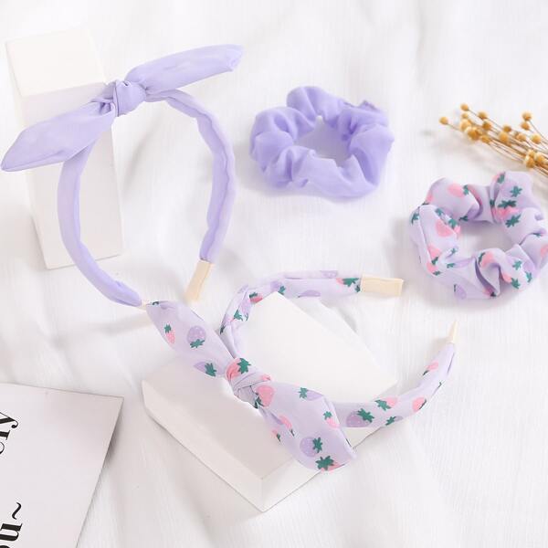 

4pcs Toddler Girls Fruit Print Hair Accessory, Multicolor