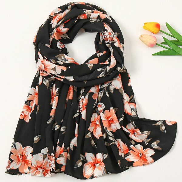 

Flower Print Scarf, Multicolor