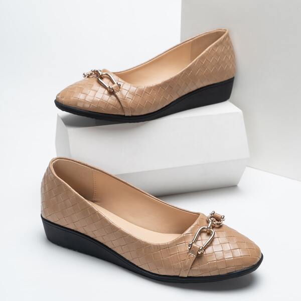 

Metal Decor Textured Flats, Apricot
