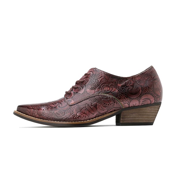 

Textured Lace Up Design Pumps, Multicolor