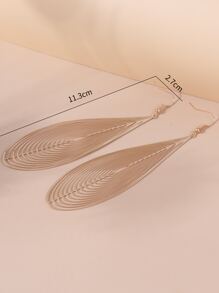 鏤空水滴耳環 - 金黃色 - 查看 3