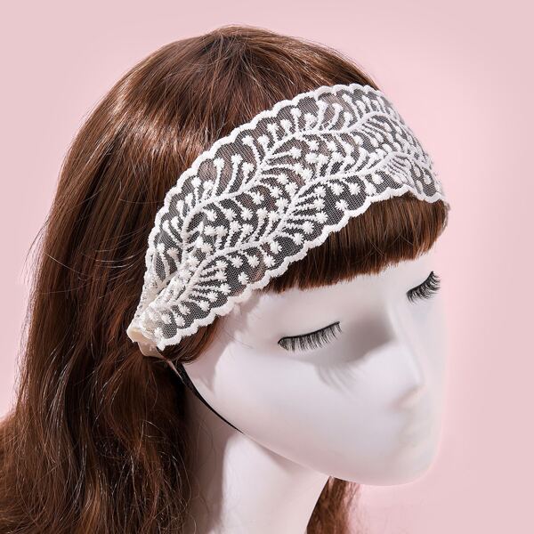 

Toddler Girls Lace Headband, White