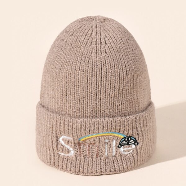 

Letter Embroidery Beanie, Khaki