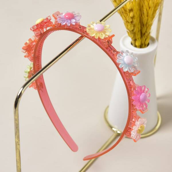 

Toddler Girls Flower Decor Hair Hoop, Multicolor