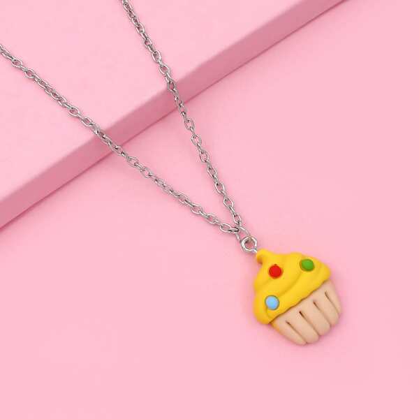 

Toddler Kids Cup Cake Charm Necklace, Multicolor