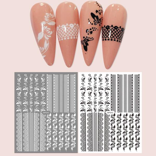 

2sheets Butterfly Pattern Nail Art Sticker, Multicolor