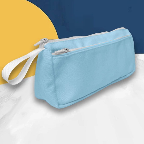 

Solid Color Double Layer Pencil Case, Baby blue