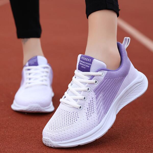 

Lace Up Front Sports Shoes, Purple