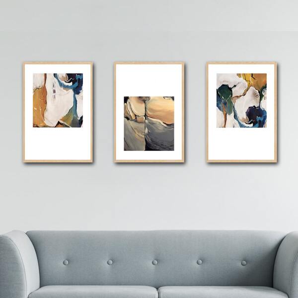 

3pcs Colorblock Unframed Painting, Multicolor