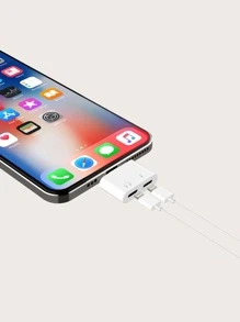 2 en 1 adaptador de cargador - Blanco - Ver 3