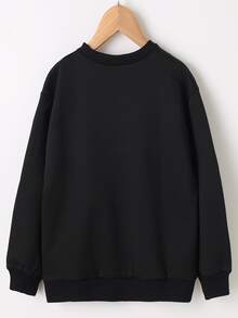 Niñas Pullover con estampado de sol y luna - Negro - Ver 2