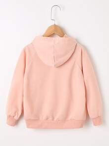 Young Girls Fox Print Raglan Sleeve Sweatshirt - Baby Pink - View 2