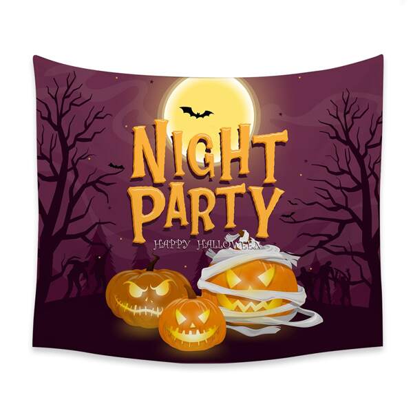 

Halloween Pumpkin Print Tapestry, Multicolor