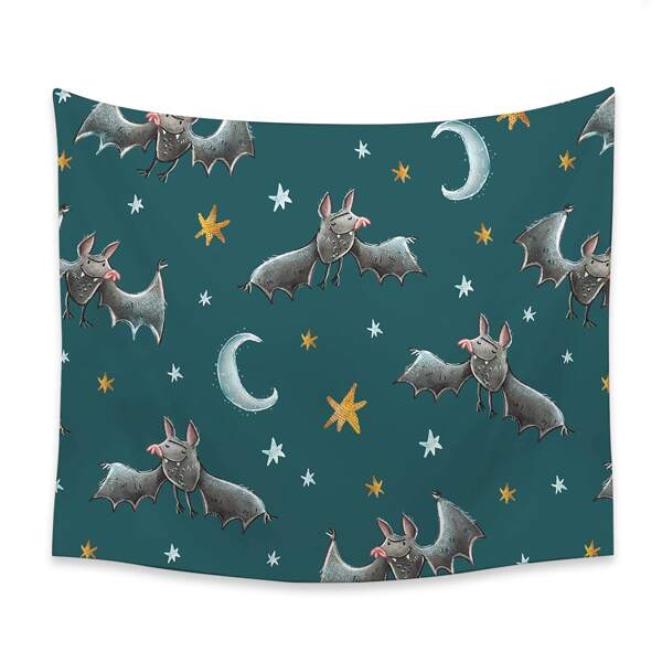 

Halloween Bat Print Tapestry, Multicolor