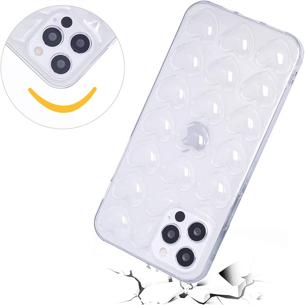 

3D Heart Clear Phone Case