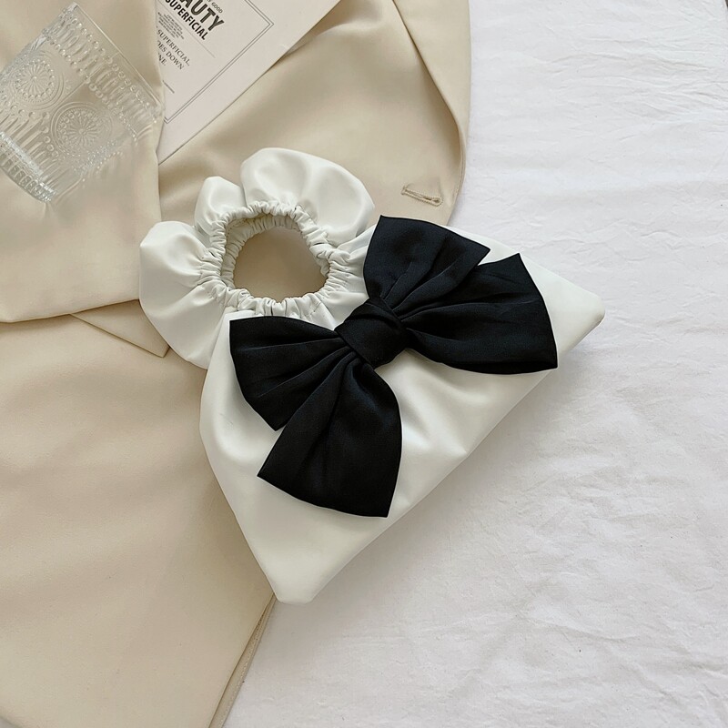 

Bow Decor Satchel Bag, White