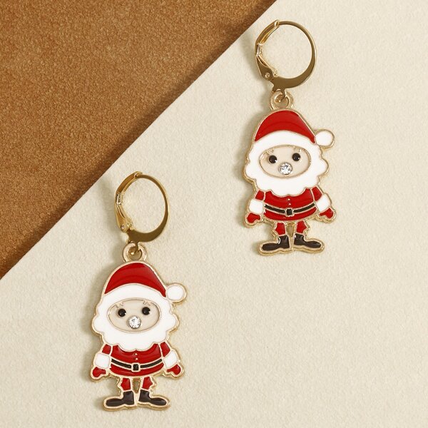 

Santa Claus Design Christmas Earrings, Multicolor